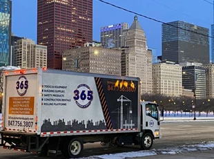 Vehicle Wrap for 365 Equipment and Supply Box Truck and Chicago Backdrop